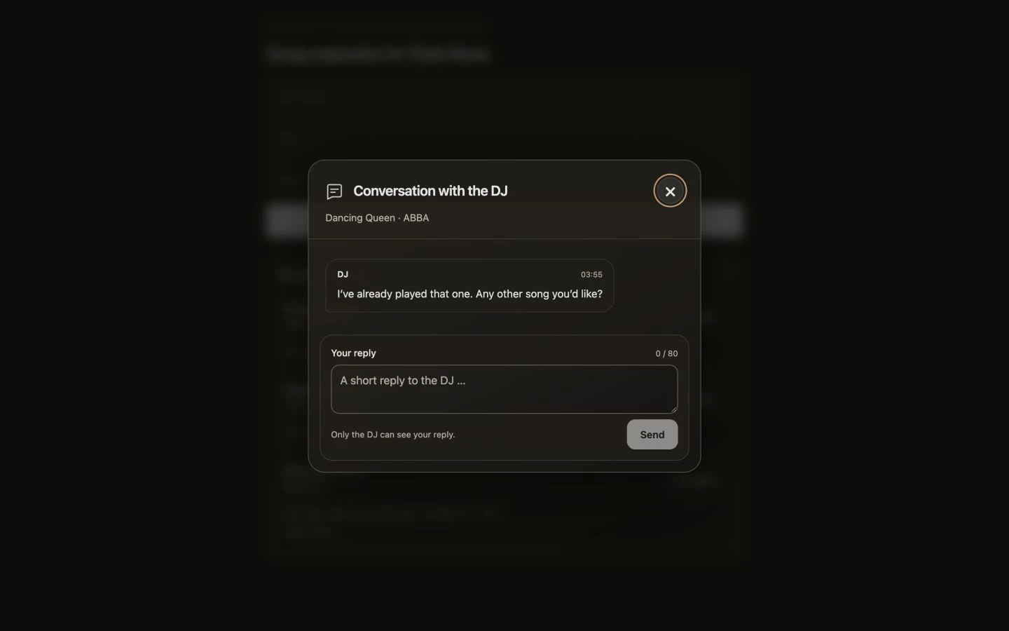 Conversation about a song request: CrowdFlow example
