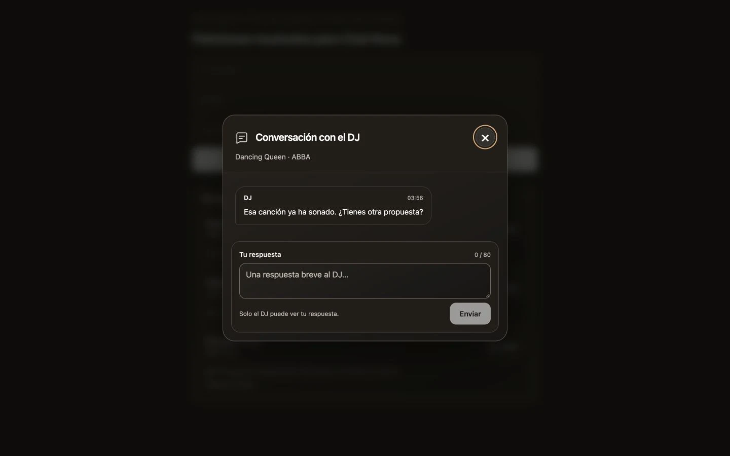 Conversación sobre una petición musical: ejemplo de CrowdFlow