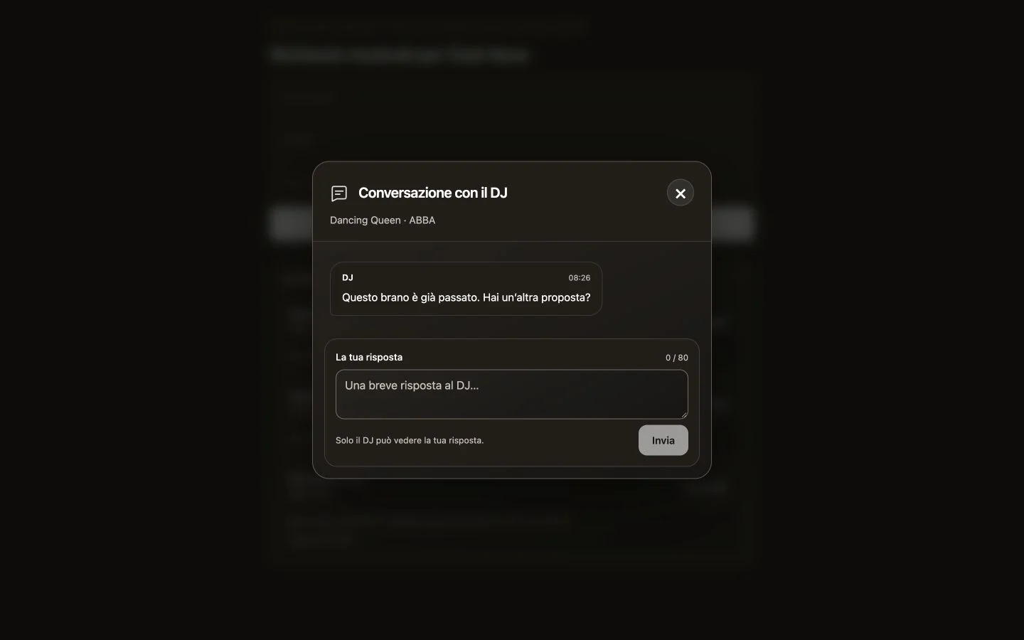 Conversazione sulla richiesta di un brano: esempio CrowdFlow