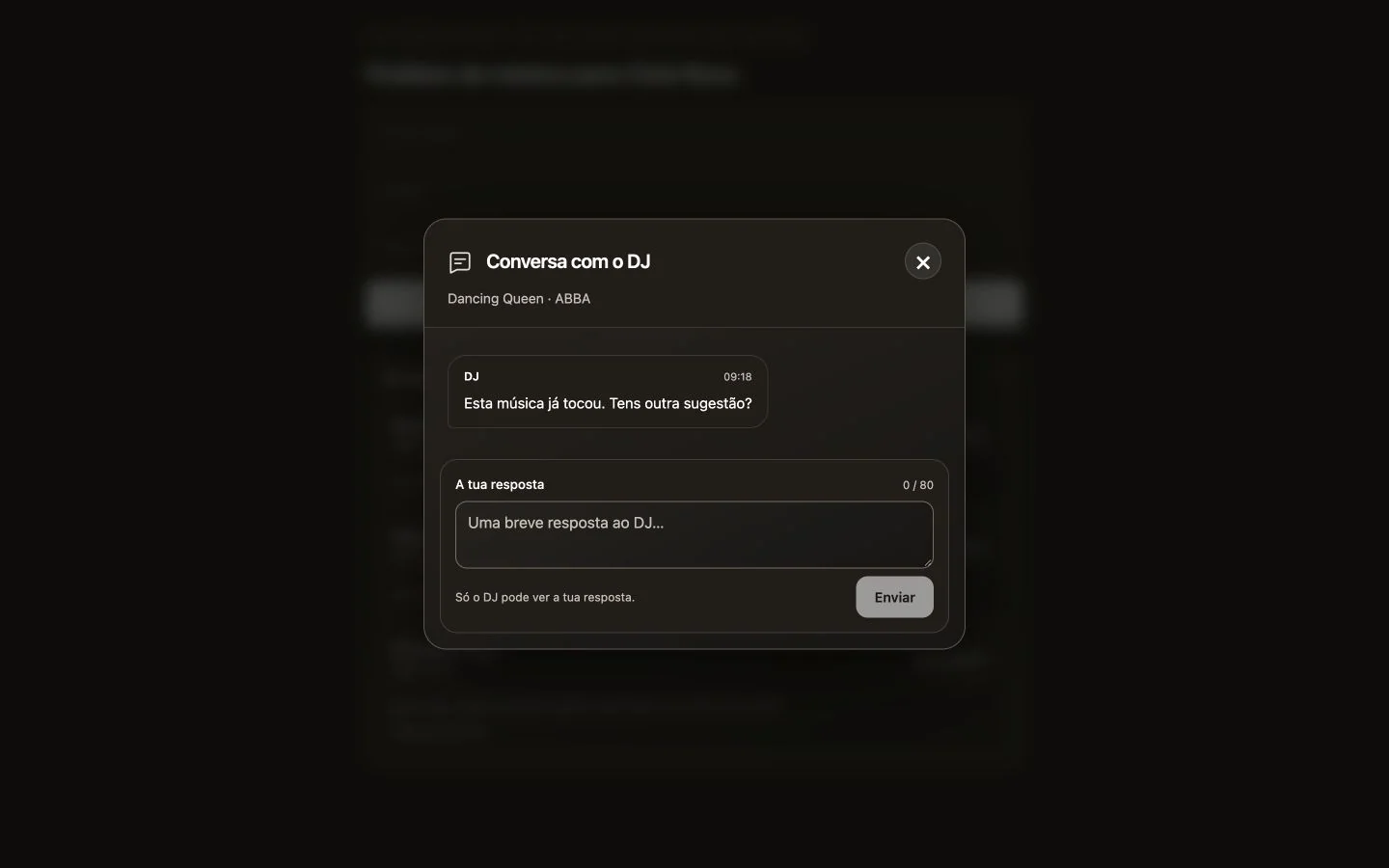 Conversa sobre um pedido de música: exemplo CrowdFlow
